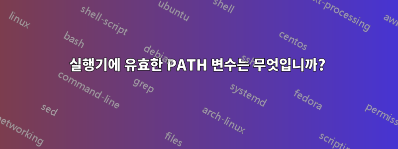 실행기에 유효한 PATH 변수는 무엇입니까?