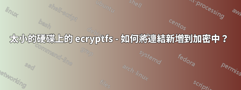 太小的硬碟上的 ecryptfs - 如何將連結新增到加密中？
