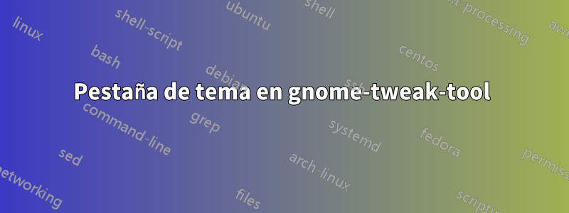 Pestaña de tema en gnome-tweak-tool