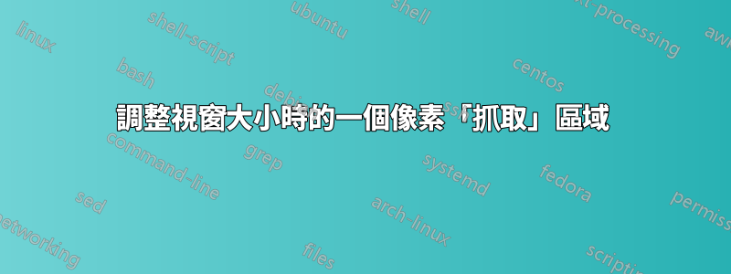 調整視窗大小時的一個像素「抓取」區域