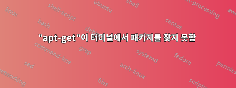 "apt-get"이 터미널에서 패키지를 찾지 못함