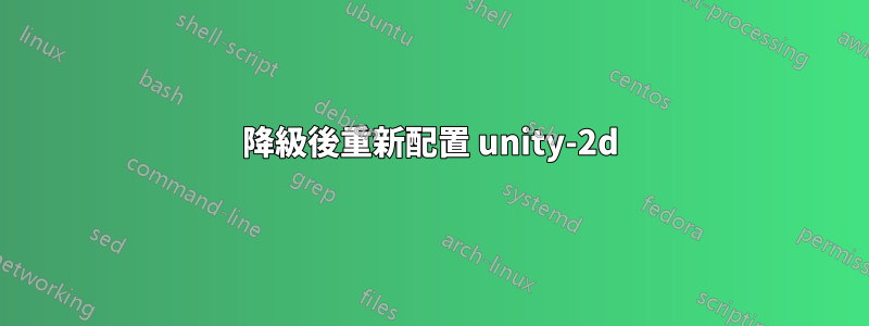 降級後重新配置 unity-2d