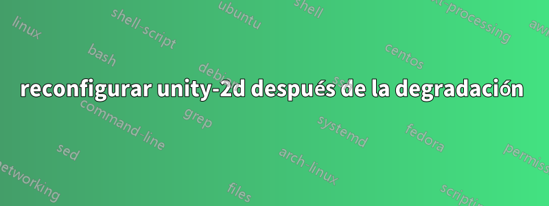 reconfigurar unity-2d después de la degradación