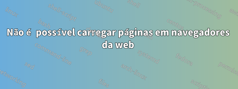 Não é possível carregar páginas em navegadores da web