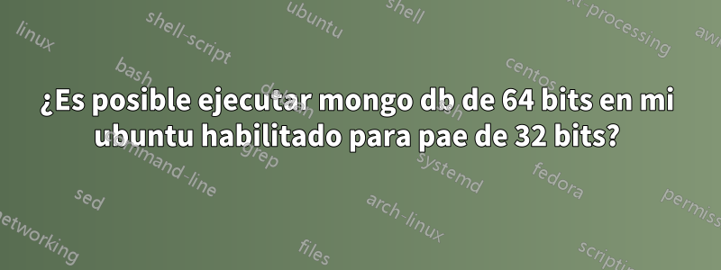 ¿Es posible ejecutar mongo db de 64 bits en mi ubuntu habilitado para pae de 32 bits?
