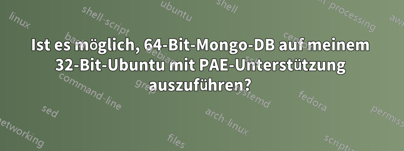 Ist es möglich, 64-Bit-Mongo-DB auf meinem 32-Bit-Ubuntu mit PAE-Unterstützung auszuführen?