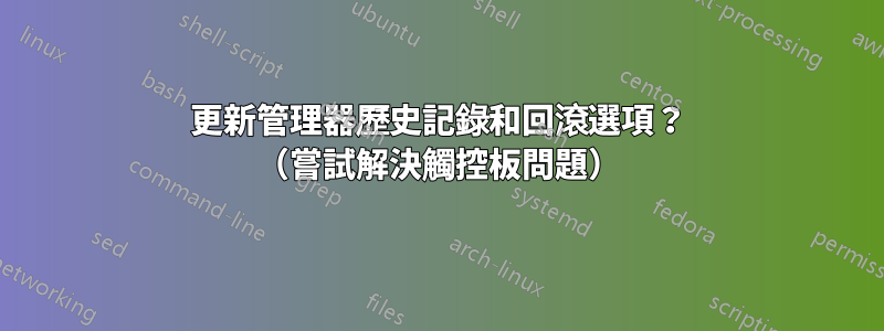 更新管理器歷史記錄和回滾選項？ （嘗試解決觸控板問題）