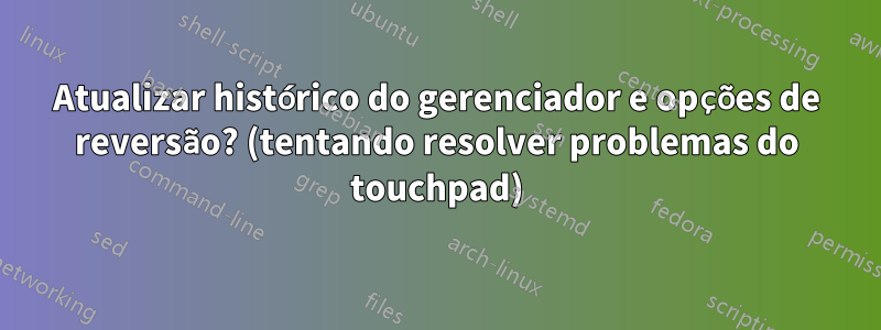 Atualizar histórico do gerenciador e opções de reversão? (tentando resolver problemas do touchpad)
