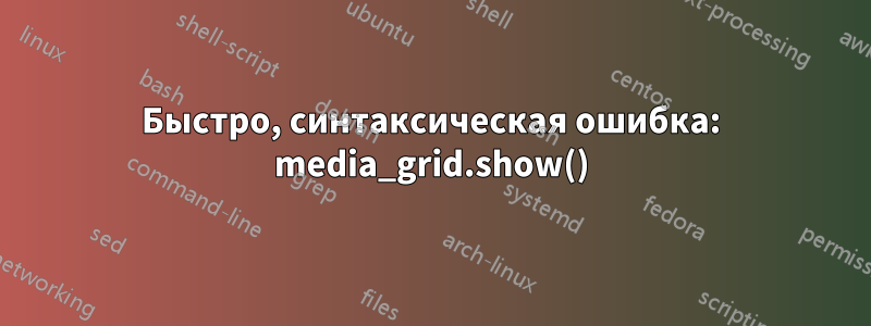 Быстро, синтаксическая ошибка: media_grid.show()