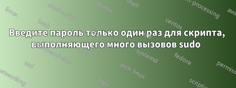 Введите пароль только один раз для скрипта, выполняющего много вызовов sudo 