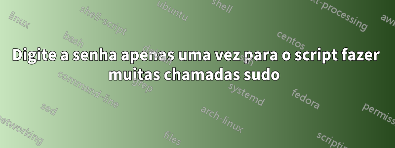 Digite a senha apenas uma vez para o script fazer muitas chamadas sudo 