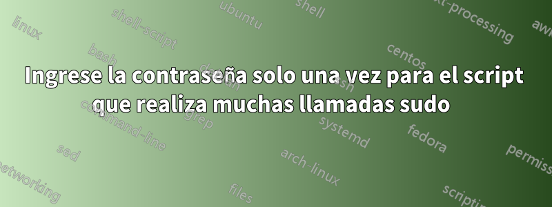 Ingrese la contraseña solo una vez para el script que realiza muchas llamadas sudo 
