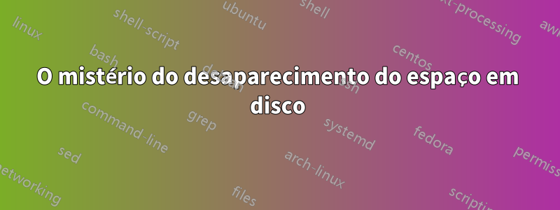 O mistério do desaparecimento do espaço em disco