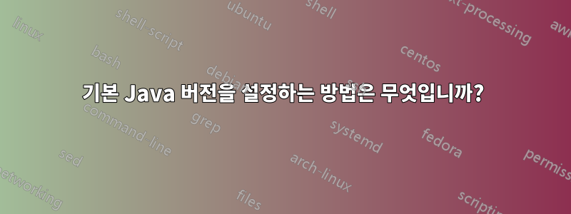 기본 Java 버전을 설정하는 방법은 무엇입니까?
