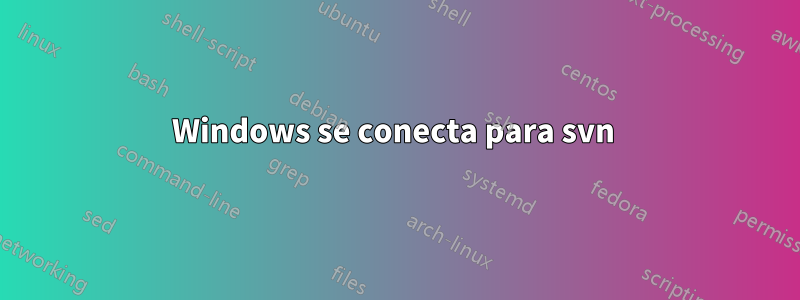 Windows se conecta para svn 