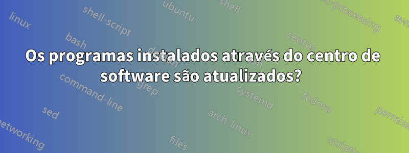 Os programas instalados através do centro de software são atualizados? 