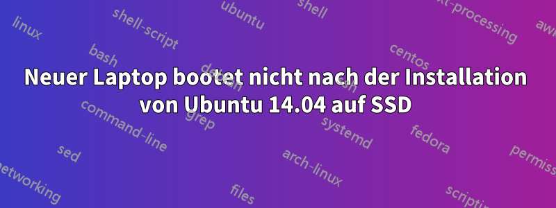 Neuer Laptop bootet nicht nach der Installation von Ubuntu 14.04 auf SSD