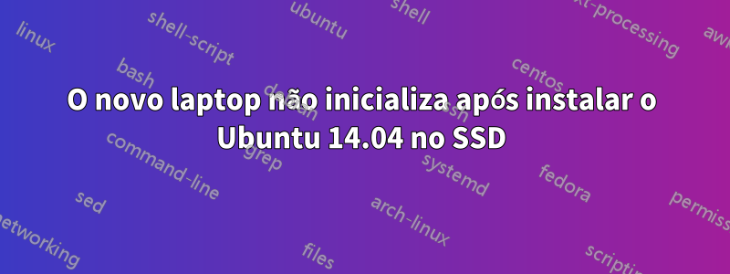 O novo laptop não inicializa após instalar o Ubuntu 14.04 no SSD