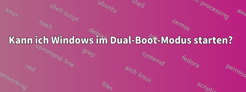 Kann ich Windows im Dual-Boot-Modus starten? 