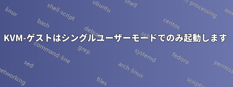 KVM-ゲストはシングルユーザーモードでのみ起動します