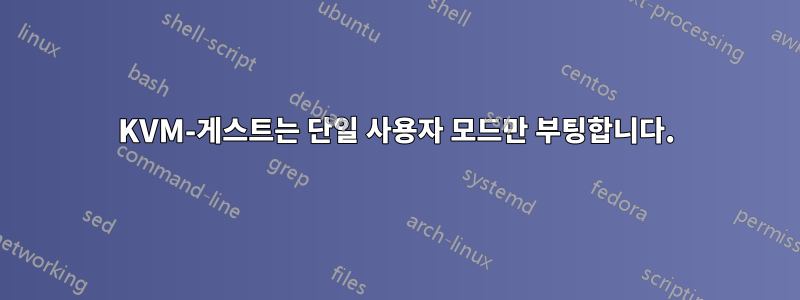 KVM-게스트는 단일 사용자 모드만 부팅합니다.