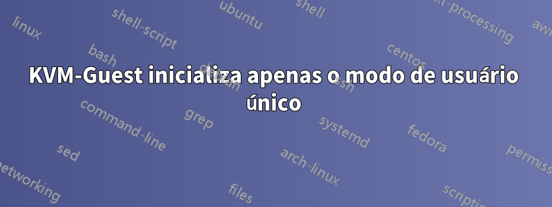 KVM-Guest inicializa apenas o modo de usuário único