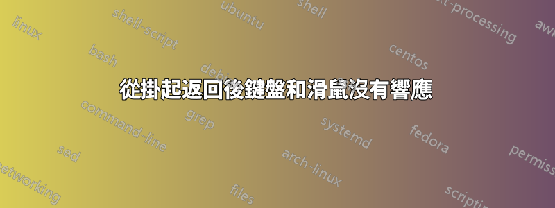 從掛起返回後鍵盤和滑鼠沒有響應