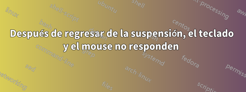 Después de regresar de la suspensión, el teclado y el mouse no responden 