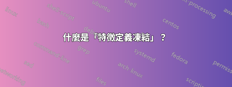 什麼是「特徵定義凍結」？