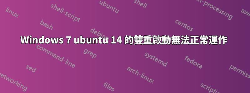 Windows 7 ubuntu 14 的雙重啟動無法正常運作