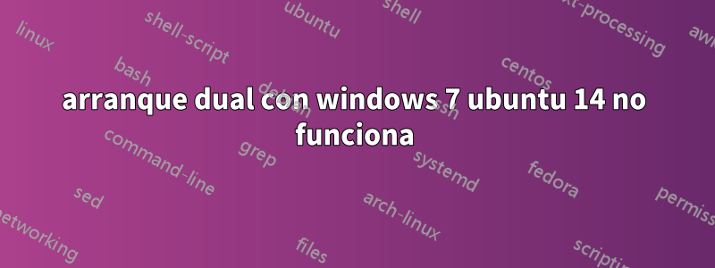 arranque dual con windows 7 ubuntu 14 no funciona