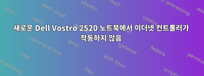 새로운 Dell Vostro 2520 노트북에서 이더넷 컨트롤러가 작동하지 않음
