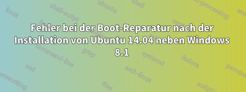 Fehler bei der Boot-Reparatur nach der Installation von Ubuntu 14.04 neben Windows 8.1