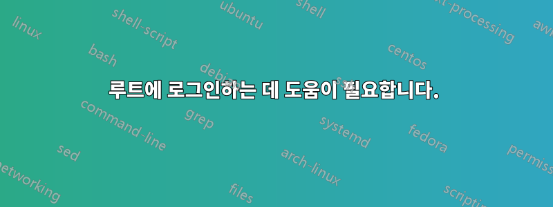루트에 로그인하는 데 도움이 필요합니다.