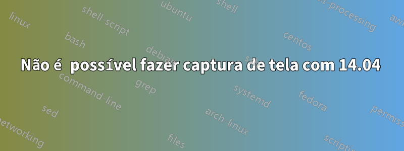 Não é possível fazer captura de tela com 14.04