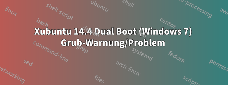 Xubuntu 14.4 Dual Boot (Windows 7) Grub-Warnung/Problem