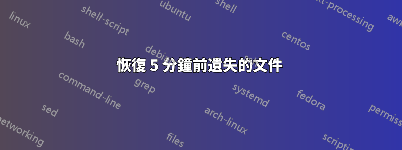恢復 5 分鐘前遺失的文件
