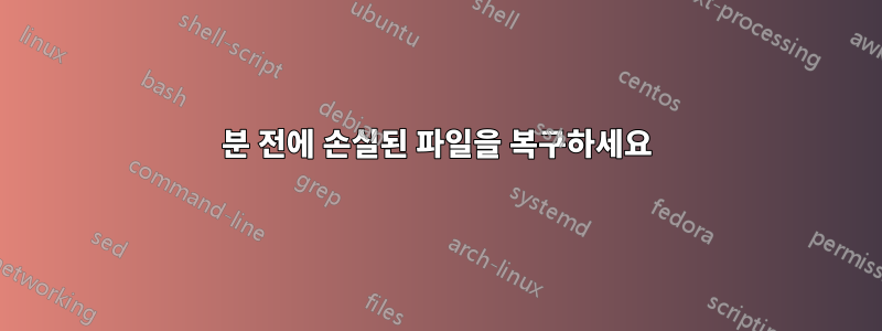 5분 전에 손실된 파일을 복구하세요