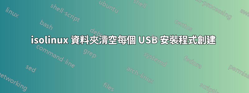 isolinux 資料夾清空每個 USB 安裝程式創建