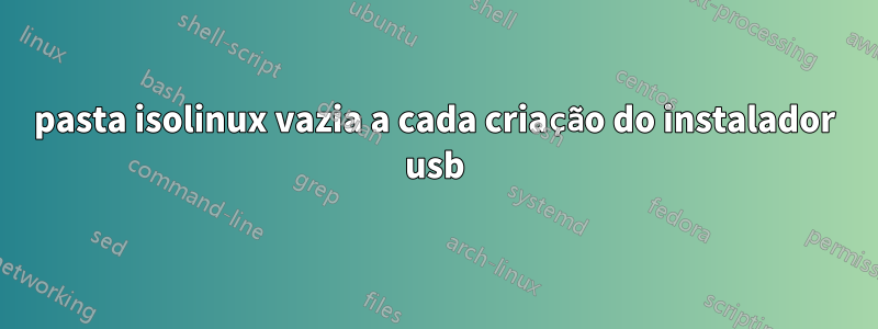 pasta isolinux vazia a cada criação do instalador usb