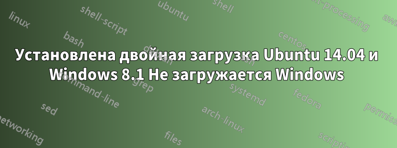 Установлена ​​двойная загрузка Ubuntu 14.04 и Windows 8.1 Не загружается Windows