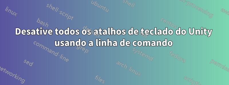 Desative todos os atalhos de teclado do Unity usando a linha de comando