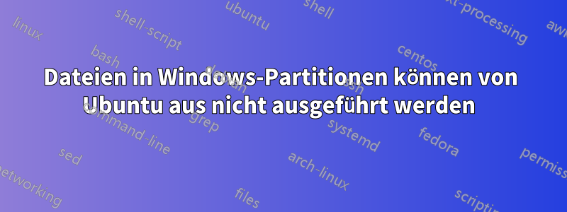Dateien in Windows-Partitionen können von Ubuntu aus nicht ausgeführt werden 