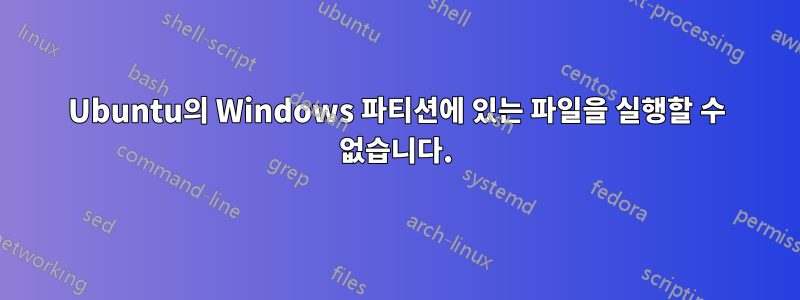 Ubuntu의 Windows 파티션에 있는 파일을 실행할 수 없습니다.