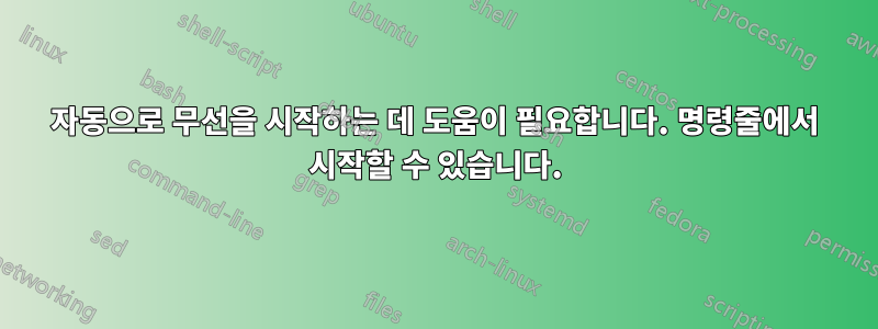 자동으로 무선을 시작하는 데 도움이 필요합니다. 명령줄에서 시작할 수 있습니다.