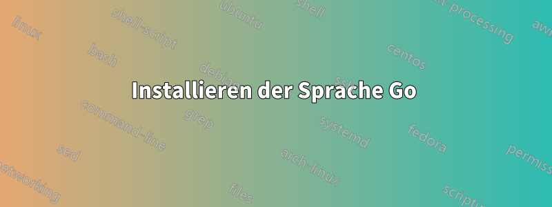 Installieren der Sprache Go