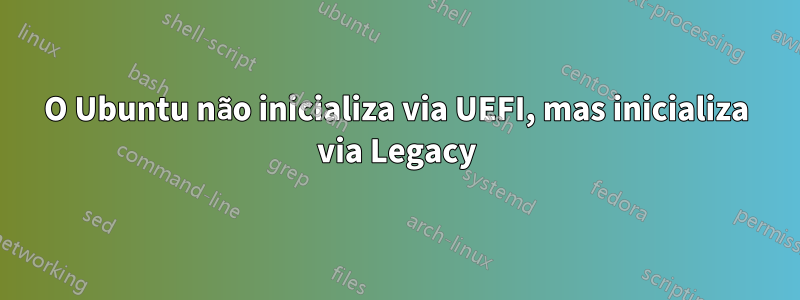 O Ubuntu não inicializa via UEFI, mas inicializa via Legacy