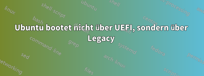 Ubuntu bootet nicht über UEFI, sondern über Legacy