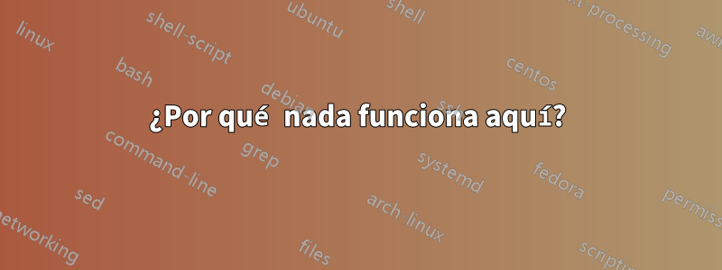 ¿Por qué nada funciona aquí?