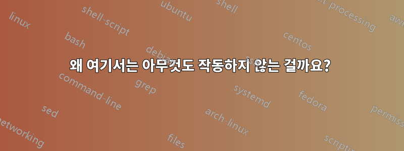 왜 여기서는 아무것도 작동하지 않는 걸까요?
